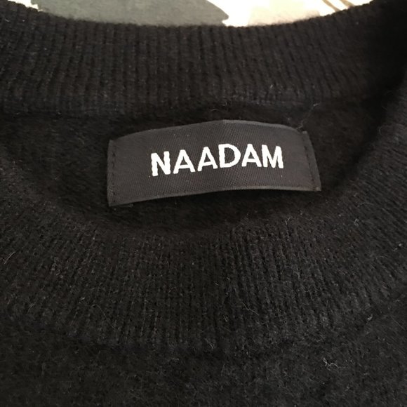 NAADAM Cashmere Ribbed Cropped Sweater in Black XXS - Picture 2 of 4